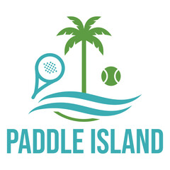 paddle tennis island flat minimalist logo design