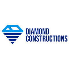 diamond constructions flat minimalist logo design