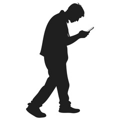 Man looking at phone silhouette