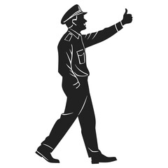 Pilot showing thumbs up silhouette