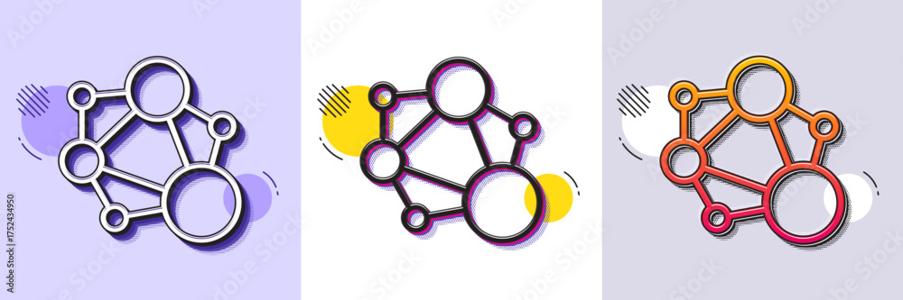 Wall mural integrity line icon. halftone dotted pattern. gradient icon with grain shadow. social network sign. 