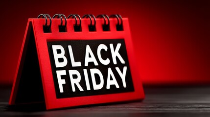 Black Friday Countdown Calendar with Bold Typography on a Red Background