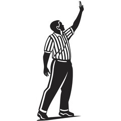 Basketball referee raising hand silhouette