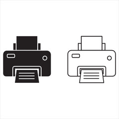 Black and white printer icons side by side

