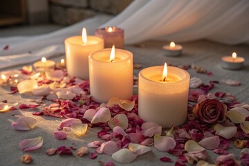 candles and flowers