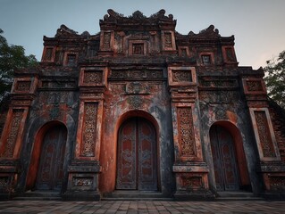 Obraz premium Explore the ancient architecture with ornate carvings and majestic gateways today