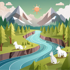 Pet around nature 
