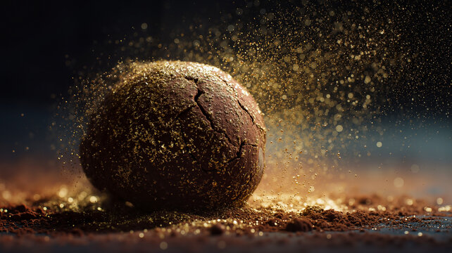 Delicious Chocolate Truffle with Golden Dust Celebrating National Chocolate Day in the United States of America