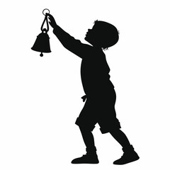 Child holding wind chime silhouette