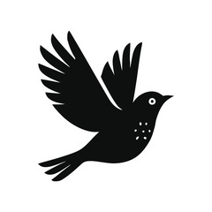 Fototapeta premium Graceful Flight A Black Silhouette of a Bird in Motion