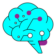 Artificial Intelligence Super Intelligence Vector Icon Design
