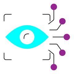 Artificial Intelligence Eye Tracking Technology Vector Icon