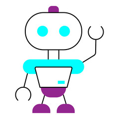 Artificial Intelligence Robotics Technology Vector Icon Design