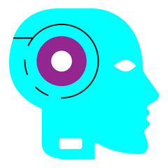 Artificial Intelligence Technology Brain Circuit Vector Icon