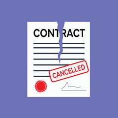 Business Agreement Termination Concept. Vector Illustration