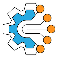 Automation Machine Processing Artificial Intelligence Vector Icon