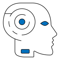 Digital Brain Artificial Intelligence Vector Icon Design