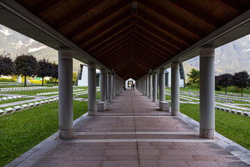 Cemetery of the Vajont victims in Longarone, Italy