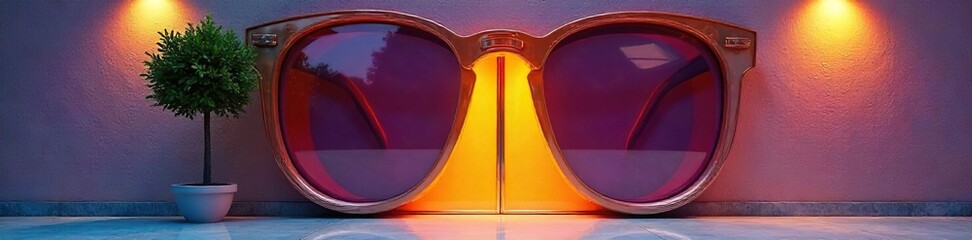 Eye-Catching Sunglasses Door Unique Architectural Detail for Trendy Businesses