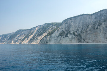 Panoramic view of coastline of Lefkada, Greece