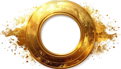 Gold circular frame with splash