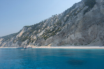 Panoramic view of coastline of Lefkada, Greece