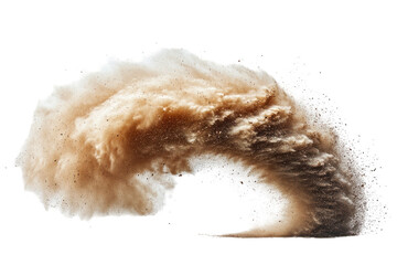 Swirling arc of sand and dust, almost cloudlike