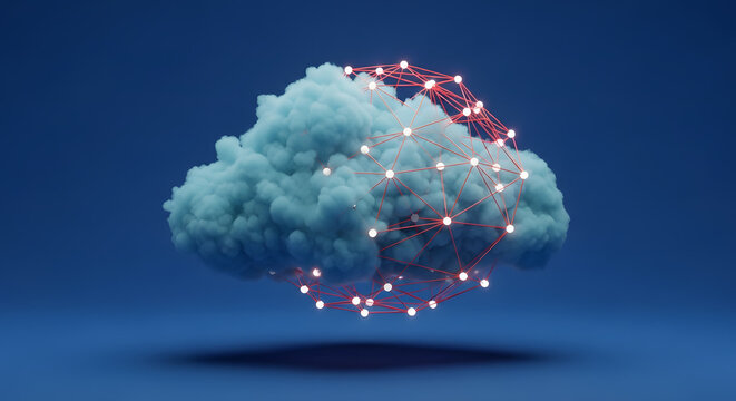 Futuristic Technology Innovation Background, Digitally with blue cloud