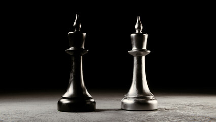 chess pieces on black background