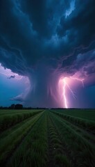 Imminent Danger A Supercell Thunderstorm Unleashes Fury Over Rural Landscape