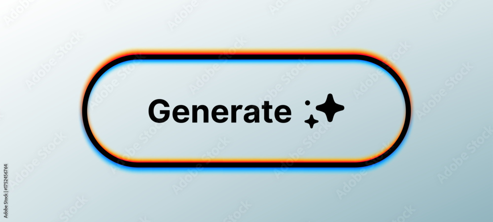Wall mural modern generate button with creative glow effect. dynamic design for website interface, app developm