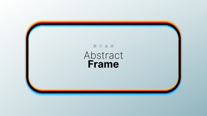 Rounded rectangular frame with vibrant gradient border. Abstract design element for futuristic or modern presentation background. Dynamic graphic template.