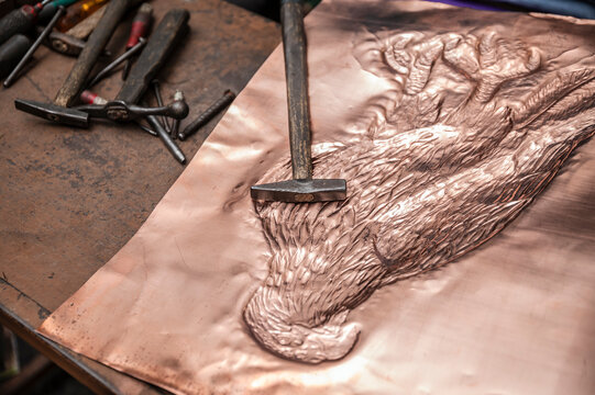 copper working tools for the creation of works