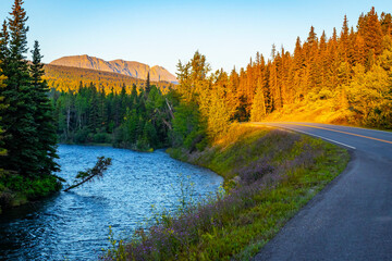Beautiful Sunrise at Lake Sherburne in Glacier National Park