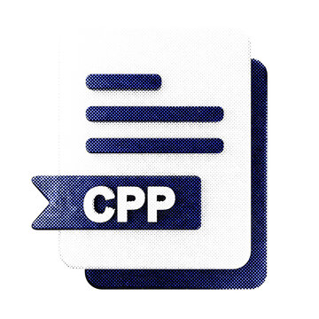 3d file data document icon CPP halftone