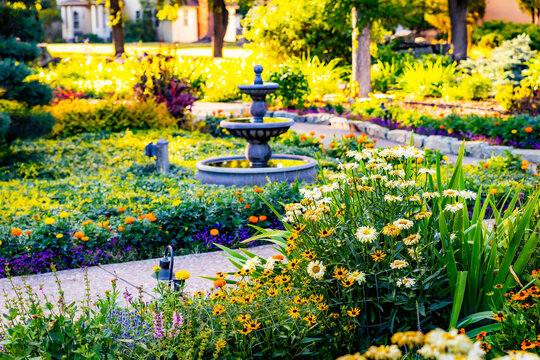 Beautiful Garden at Conrad Mansion Museum Historic House in Kalispell