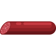 A Pixel Art Salami Sausage With A Transparent Background A Close Up View Of The Meat Product With Visible Texture And Slices Ideal For Food Related Designs
