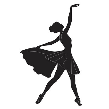 Dancer raising skirt silhouette