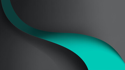 黒と青緑の流線デザイン