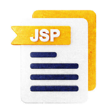 3d file data document icon JSP halftone