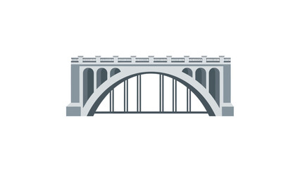 Fototapeta premium Classic Concrete Arch Bridge Structure Engineering Architecture Minimalist Vector