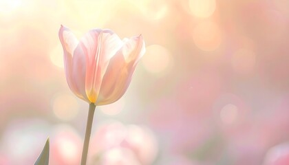 Obraz premium Tulip Stem Glow Flower Abstract Background