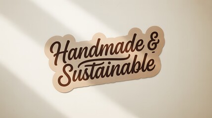 Handmade and sustainable message sign with natural light shadows