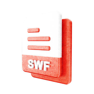 3d file data icon illustration SWF halftone