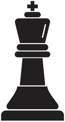 Monochrome chess king figure symbolizing power