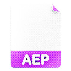 3d file aep format type icon halftone
