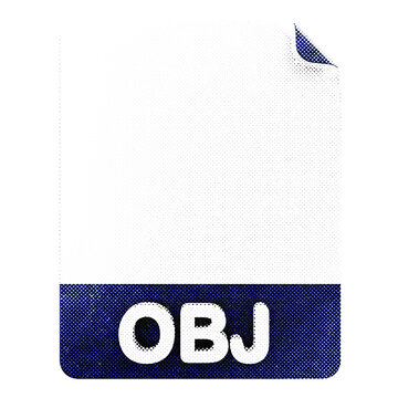 3d file obj format type icon halftone