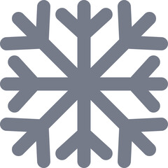 A Simple Gray Snowflake Icon on a Transparent Background Representing Winter Cold and Snow