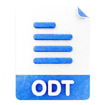 3d file odt format type icon halftone