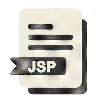 3d file data document icon JSP halftone